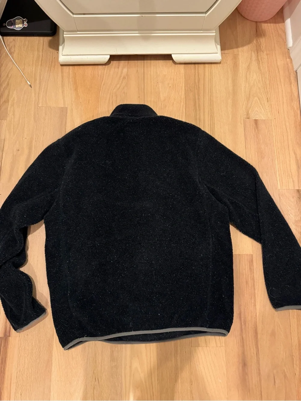 J. Crew Black Fleece Zip-Neck Sweater with Gray Trim